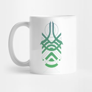 Geometric abstract green tattoo Mug